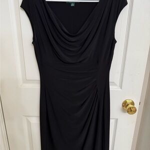 Lauren Ralph Lauren Black Ruched Sheath Dress